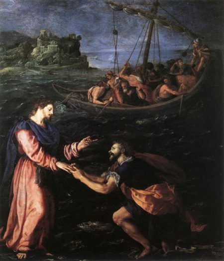 Alessandro Allori Św Piotr chodzi po wodzie.