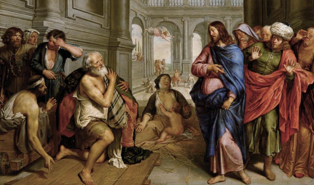 Pieter van Lint Chrystus uzdrawia chromego przy sadzawce Bethesda
