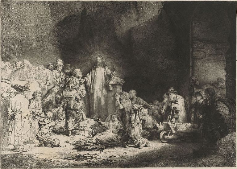Rembrandt van Rijn Dzieci przychodzą do Jezusa